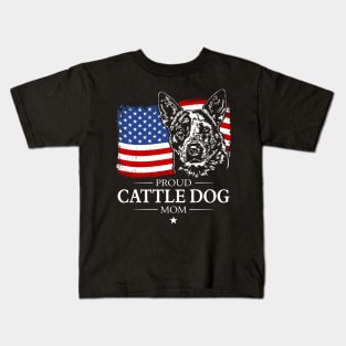 Australian Cattle Dog Mom American Flag Kids T-Shirt